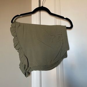 Olive green shorts; lightly worn; size large; American Eagle